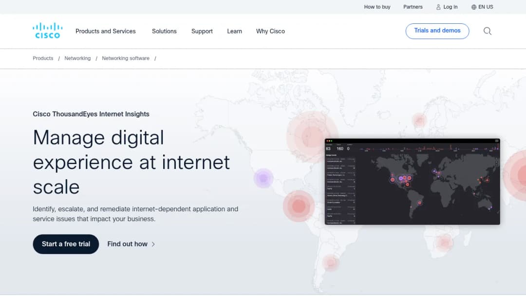 Cisco ThousandEyes Internet Insights screenshot