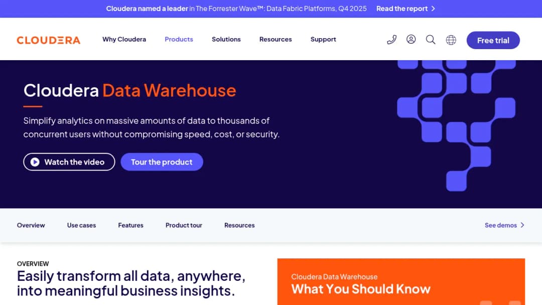 Cloudera Data Warehouse screenshot