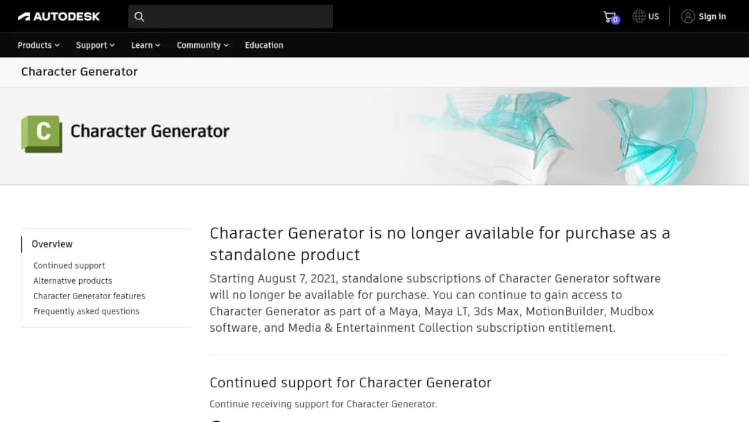 Autodesk Character Generator screenshot