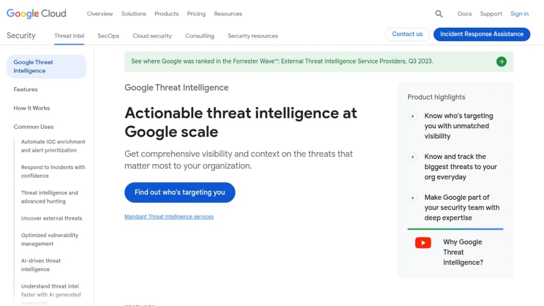 Google Google Threat Intelligence screenshot