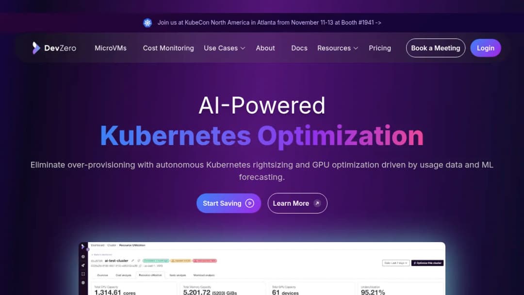 DevZero screenshot