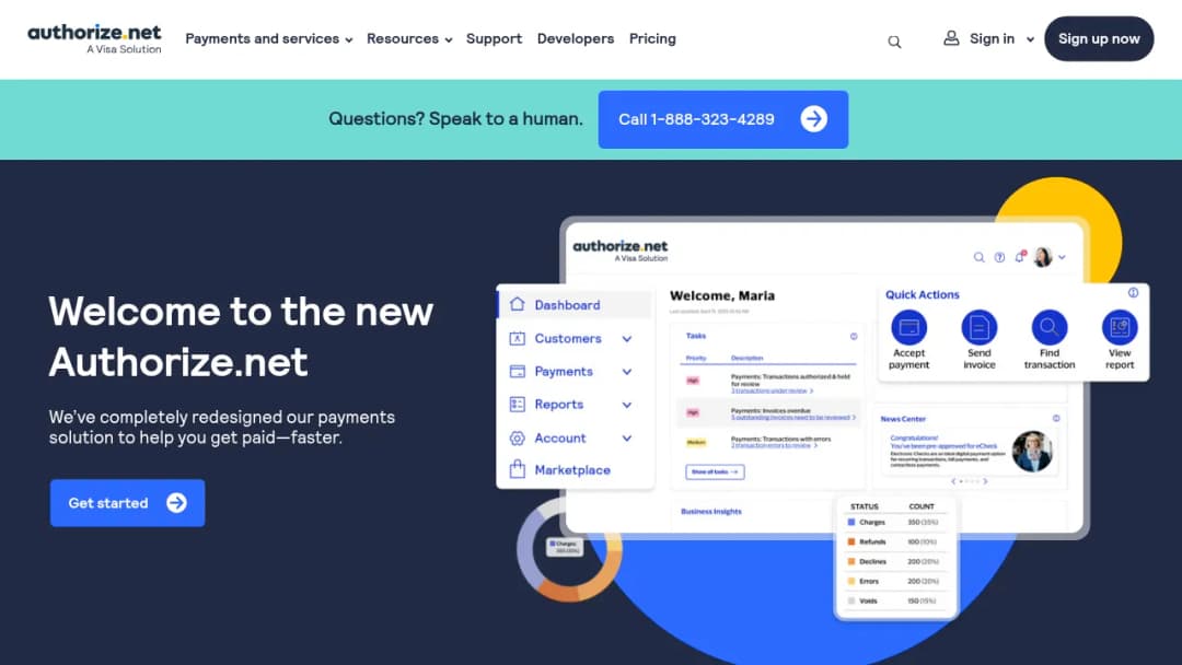 Authorize.Net screenshot