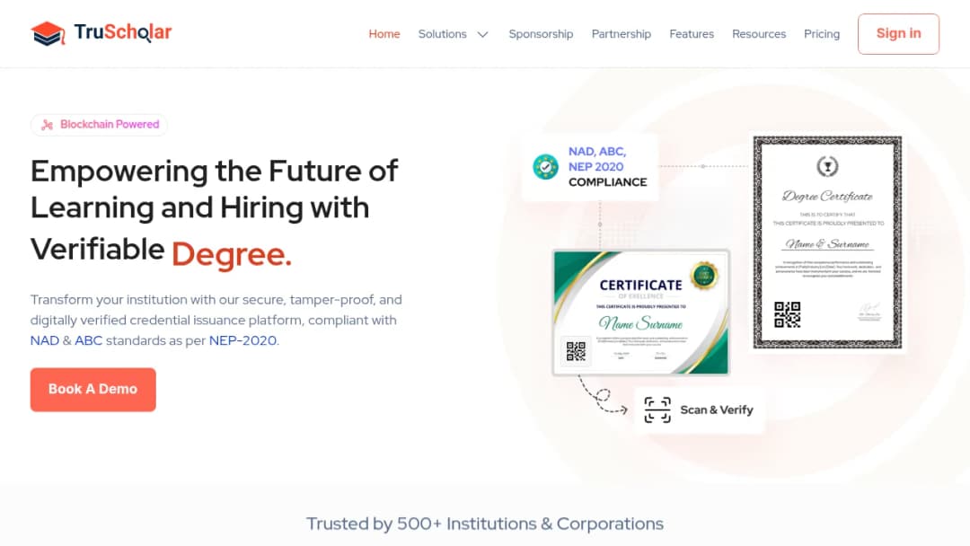 TruScholar screenshot