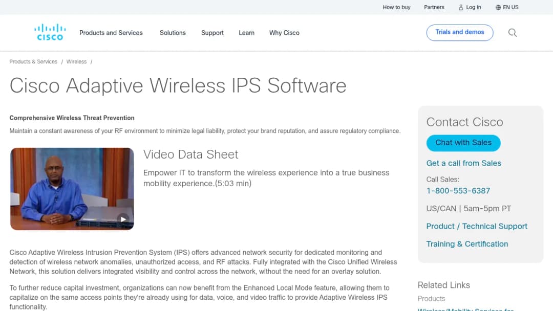 Cisco Adaptive Wireless IPS Software screenshot