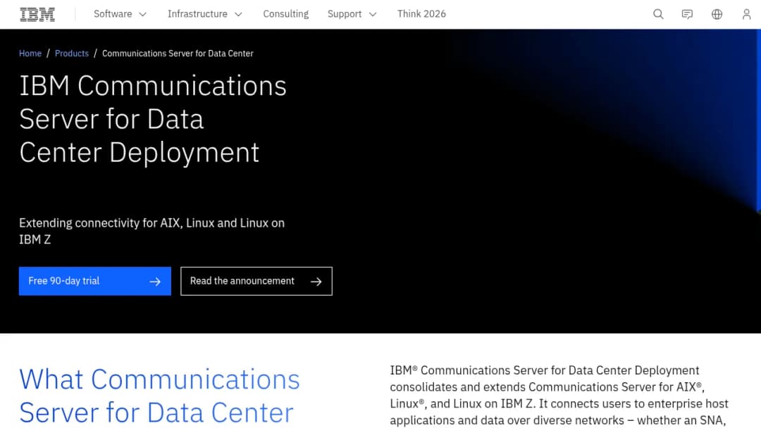 IBM Communications Server for Data Center screenshot