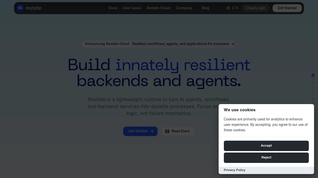 Restate screenshot