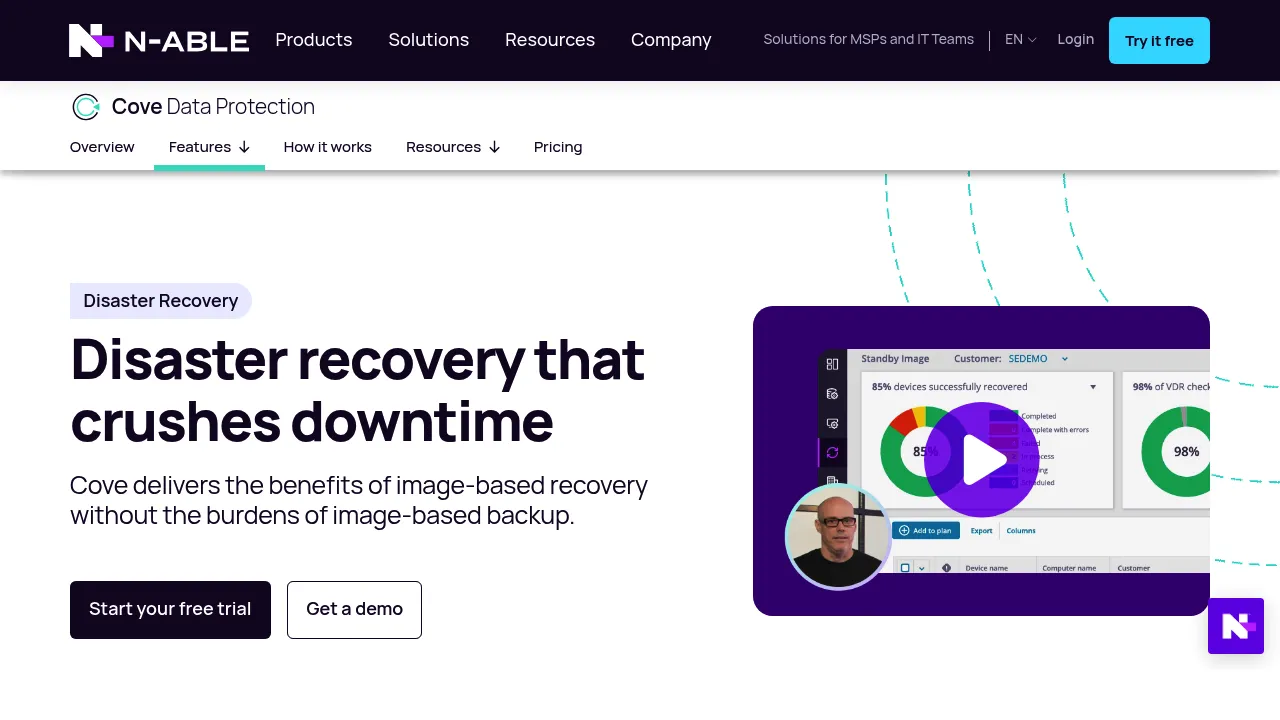 N-able Disaster Recovery screenshot