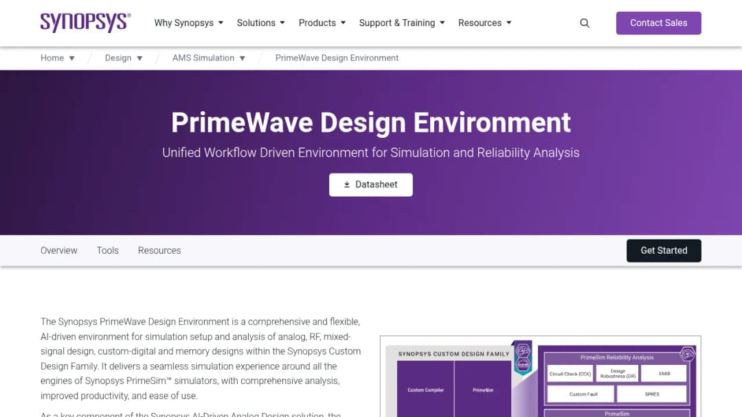 Synopsys PrimeWave Design Environment screenshot