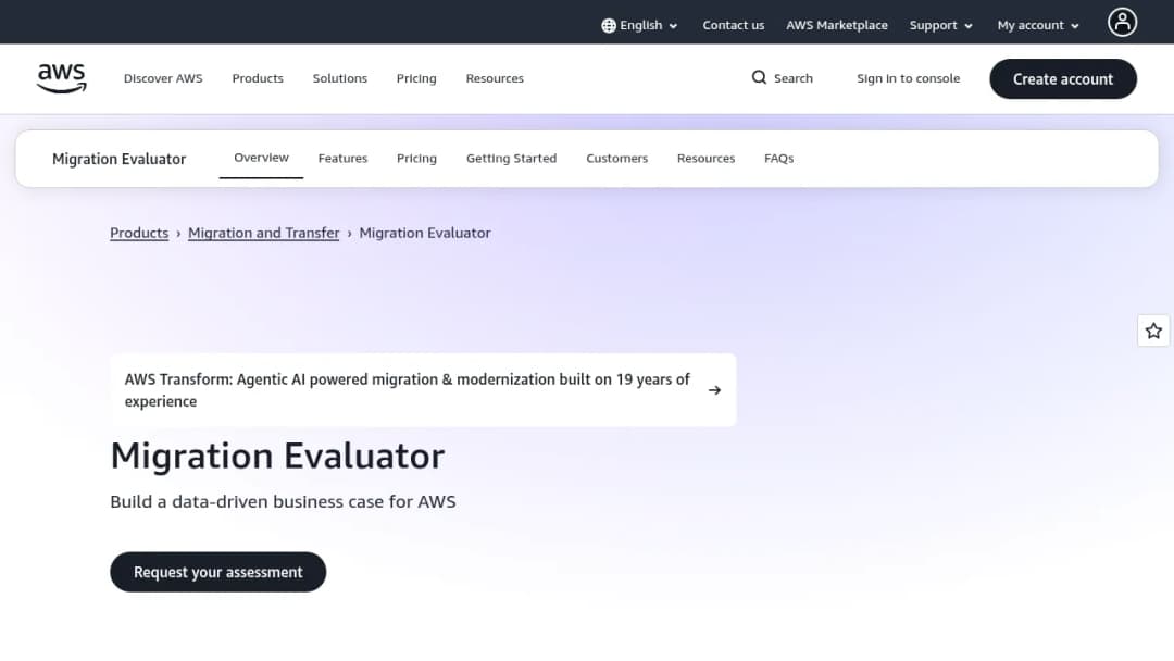 Migration Evaluator (formerly TSO Logic) screenshot