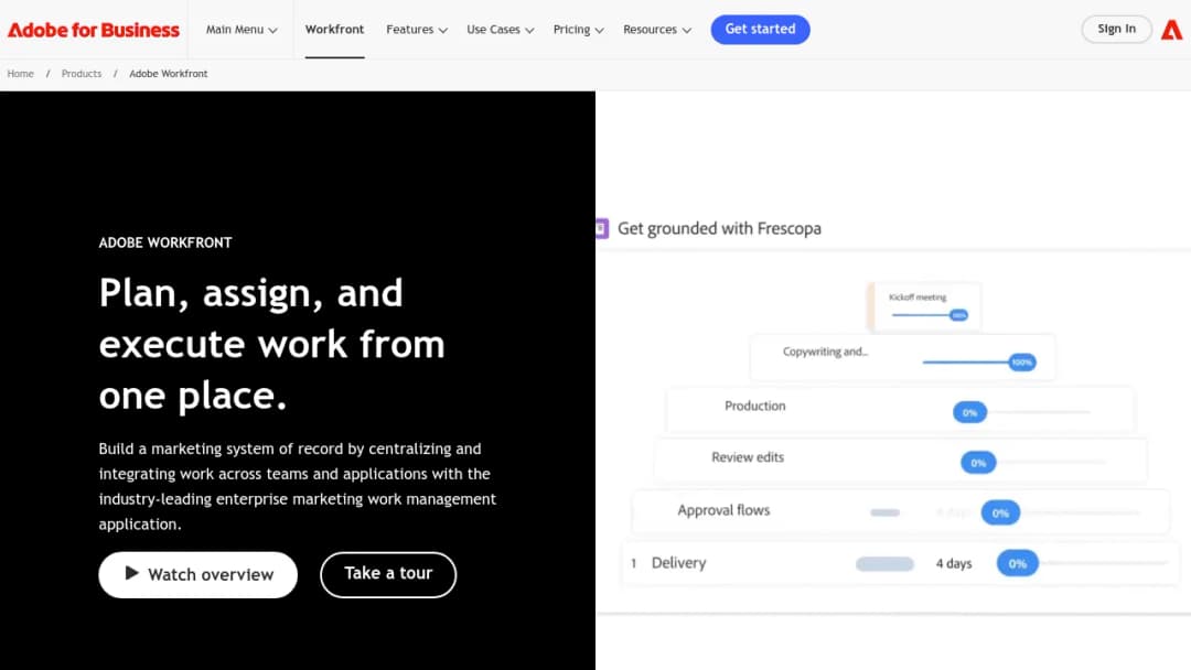 Adobe Workfront screenshot