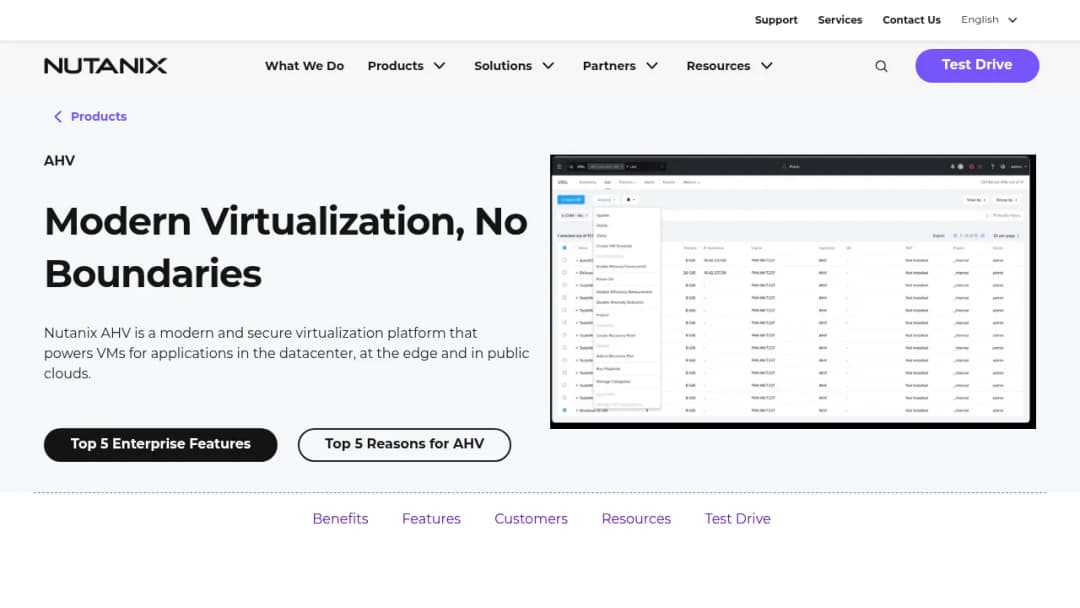 Nutanix AHV Virtualization screenshot