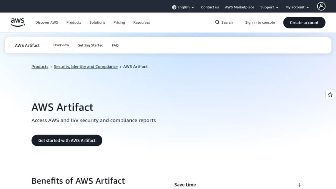AWS Artifact screenshot