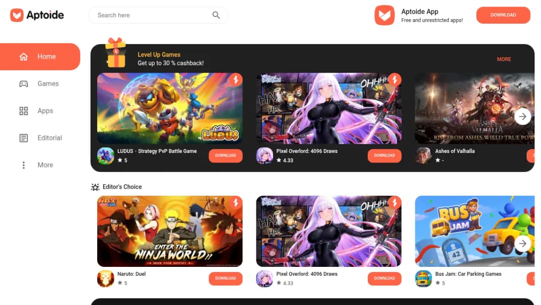 Aptoide screenshot