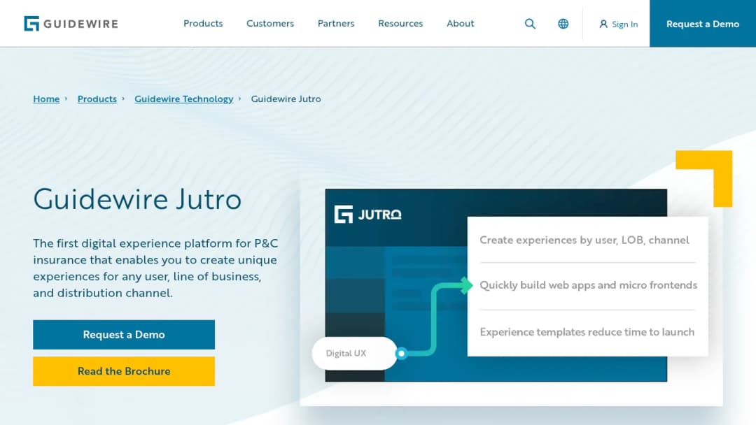 Guidewire Jutro Digital Platform screenshot