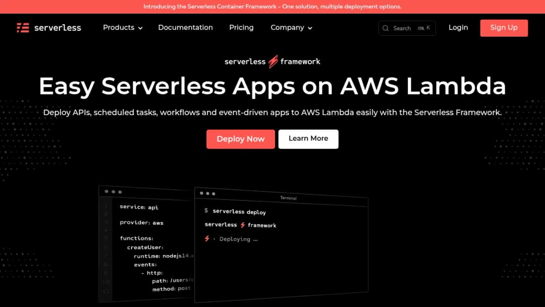 Serverless screenshot