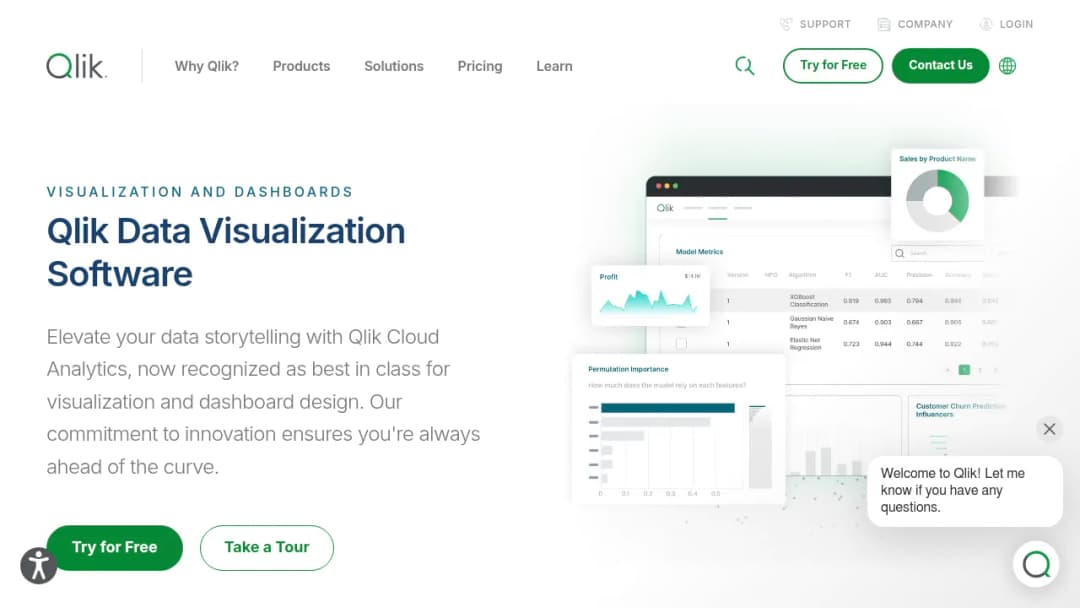 Qlik Visualizations and Dashboards screenshot