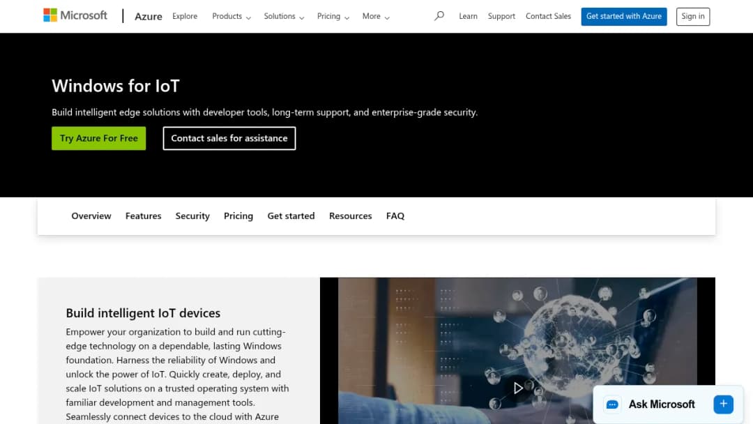 Windows for IoT screenshot