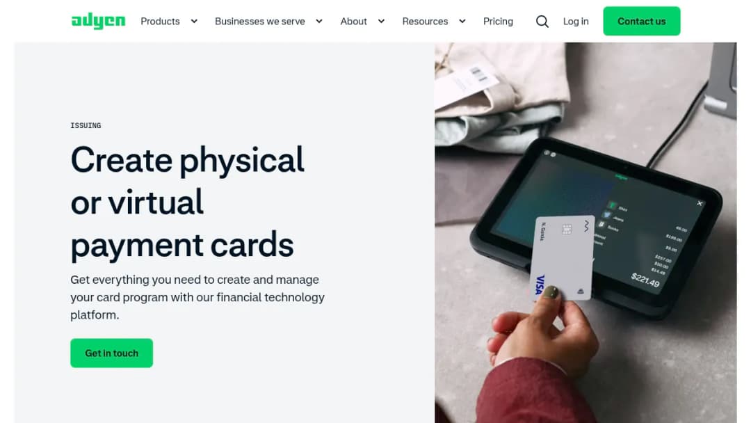 Adyen Issuing screenshot