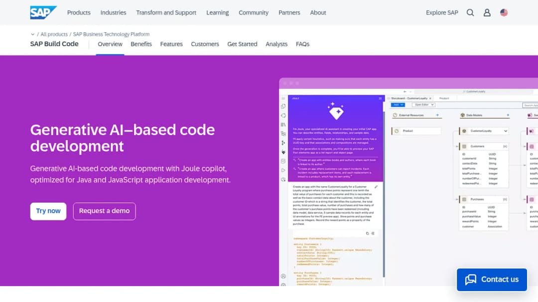 SAP Build Code screenshot