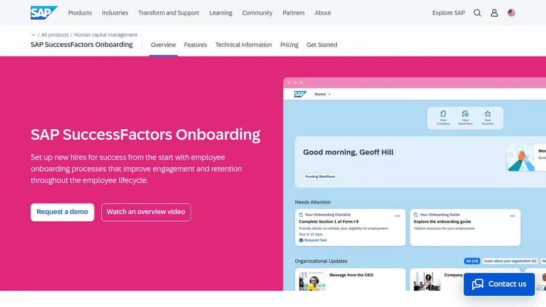SAP SuccessFactors Onboarding screenshot