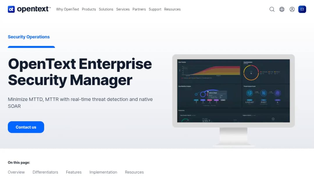 OpenText Enterprise Security Manager screenshot