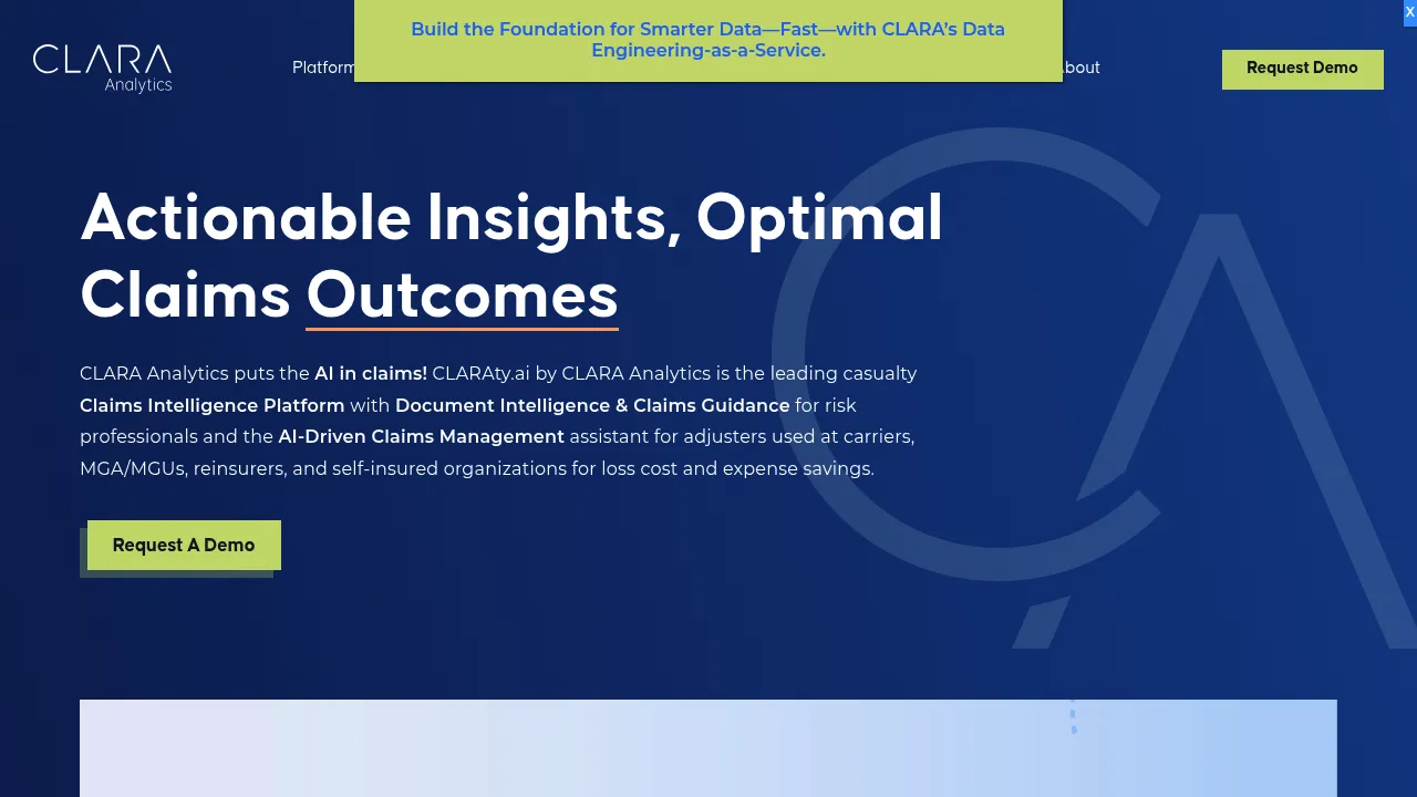 CLARA Analytics screenshot