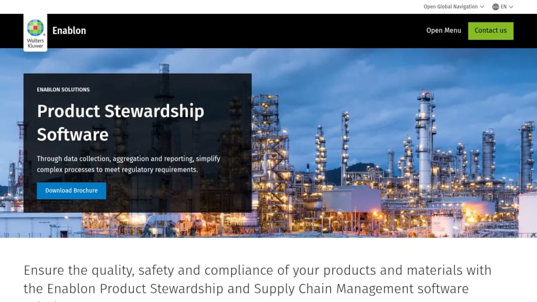 Wolters Kluwer Product Stewardship Software screenshot