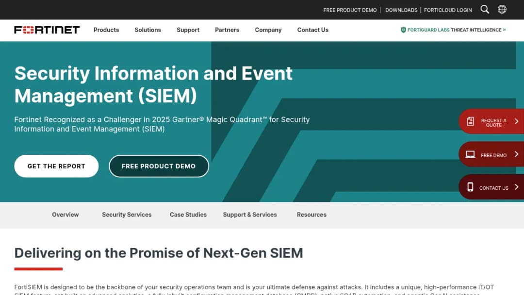 Fortinet SIEM screenshot