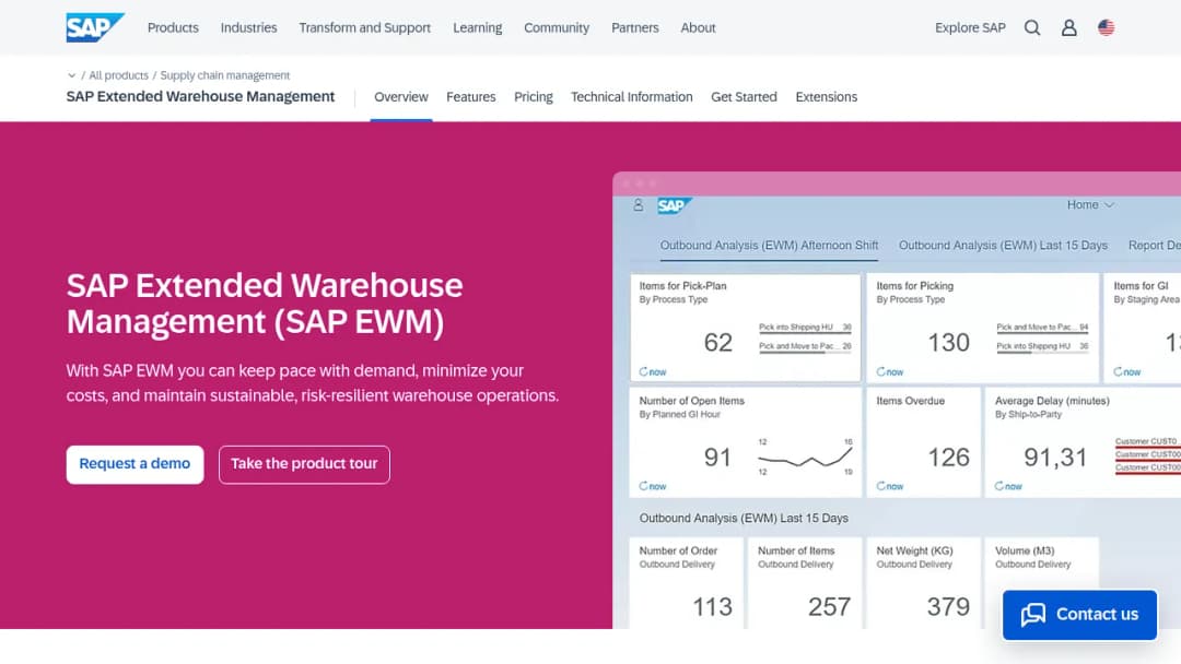 SAP Extended Warehouse Management screenshot