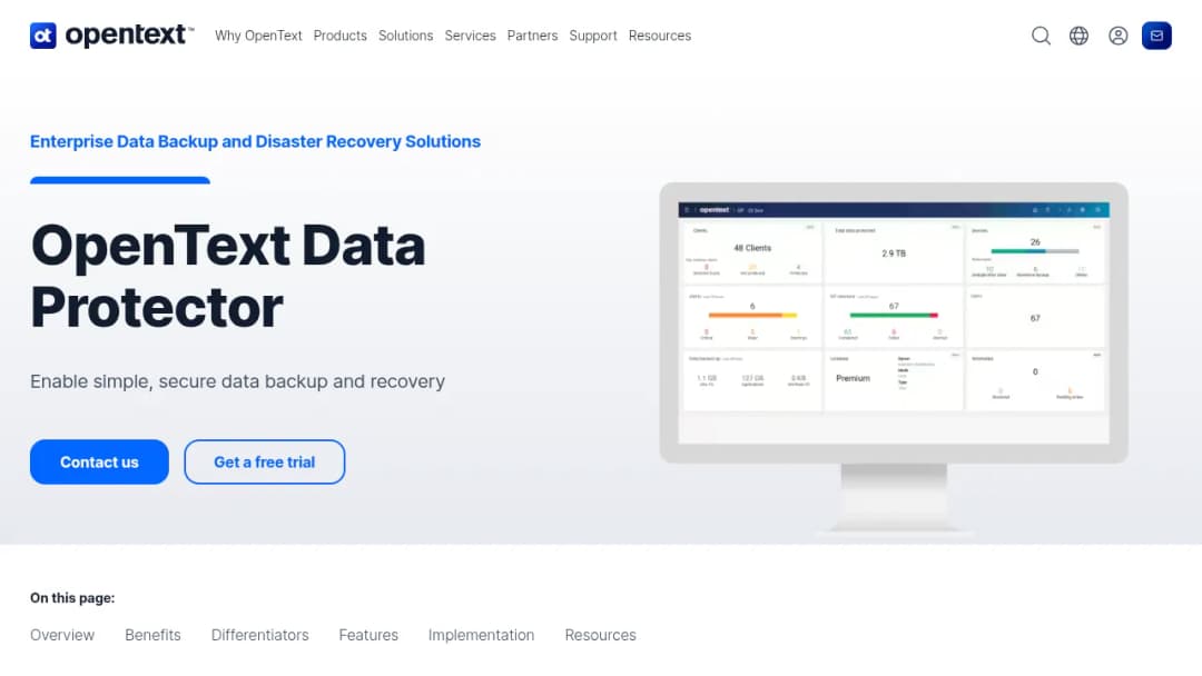OpenText Data Protector screenshot
