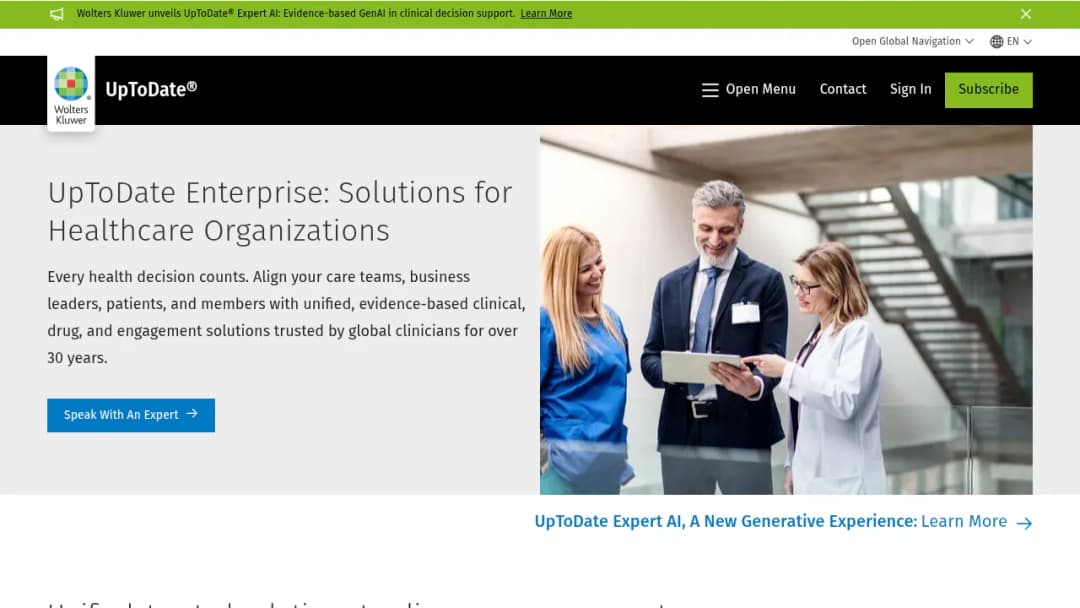 Wolters Kluwer UpToDate Enterprise™ Suite screenshot
