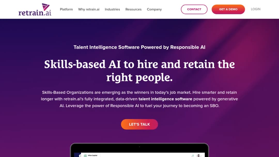 Retrain.ai screenshot