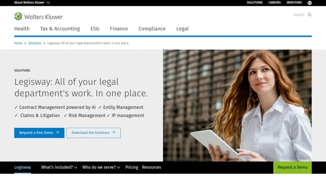 Wolters Klukwer Legisway screenshot