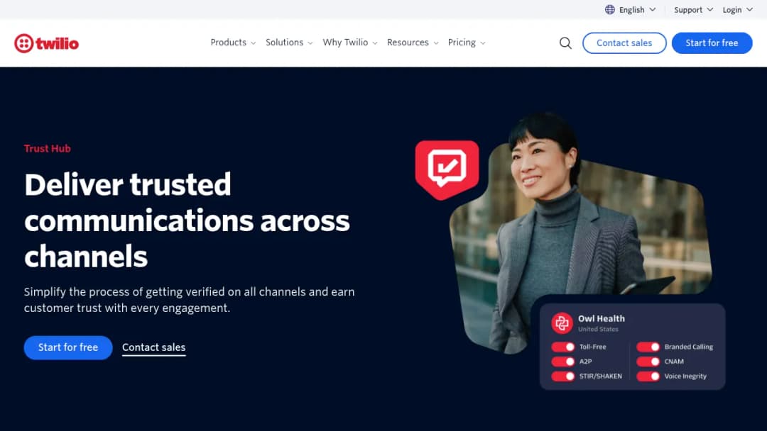 Twilio Trust Hub screenshot