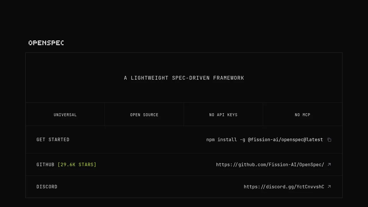 OpenSpec screenshot