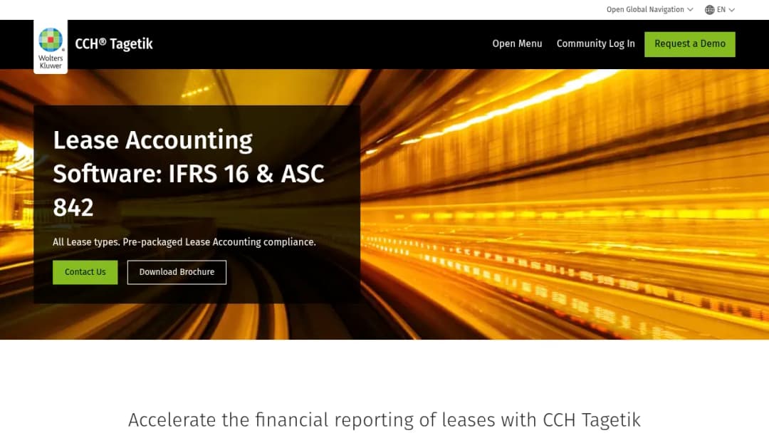 Wolters Kluwer CCH Tagetik: Lease Accounting: IFRS 16 & ASC 842 screenshot