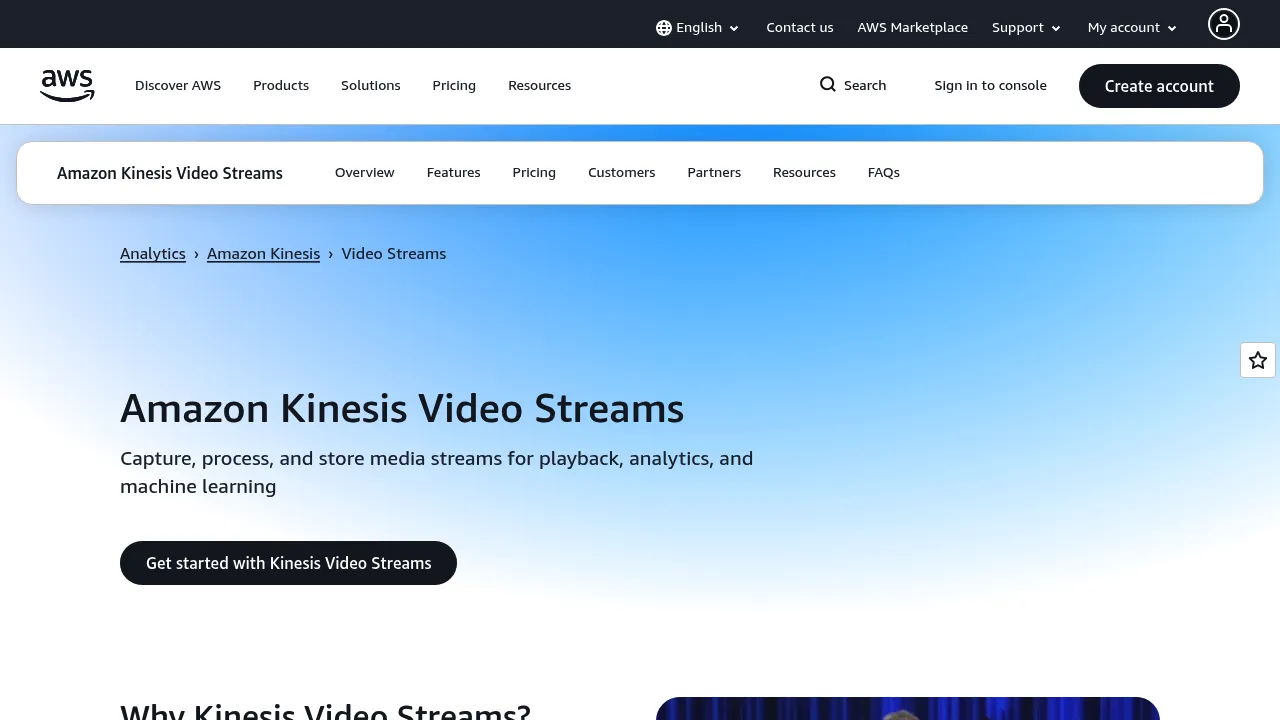 Amazon Kinesis Video Streams screenshot