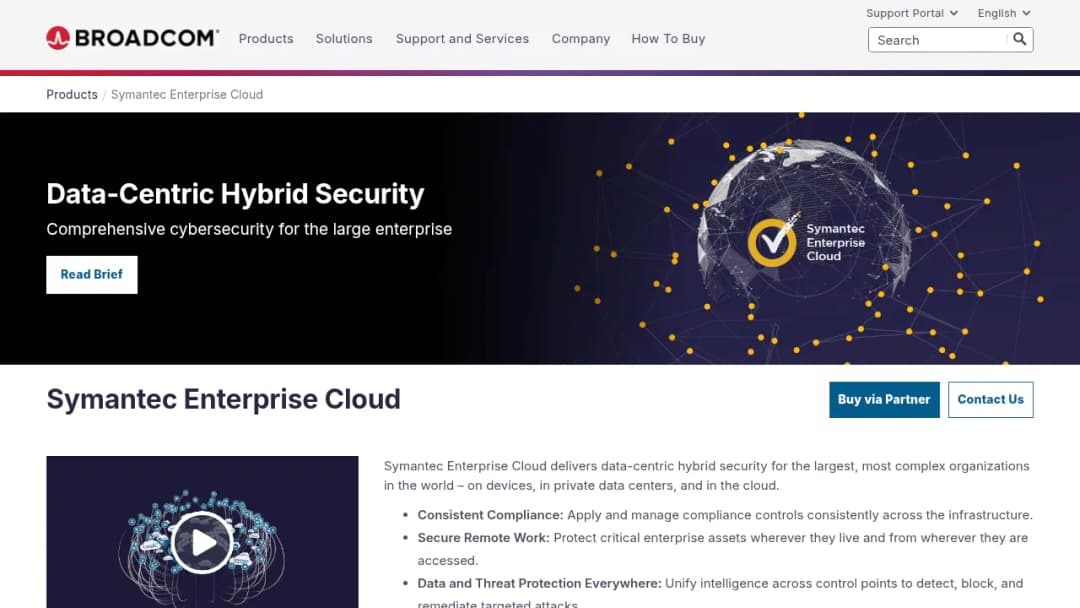Broadcom Symantec Enterprise Cloud screenshot