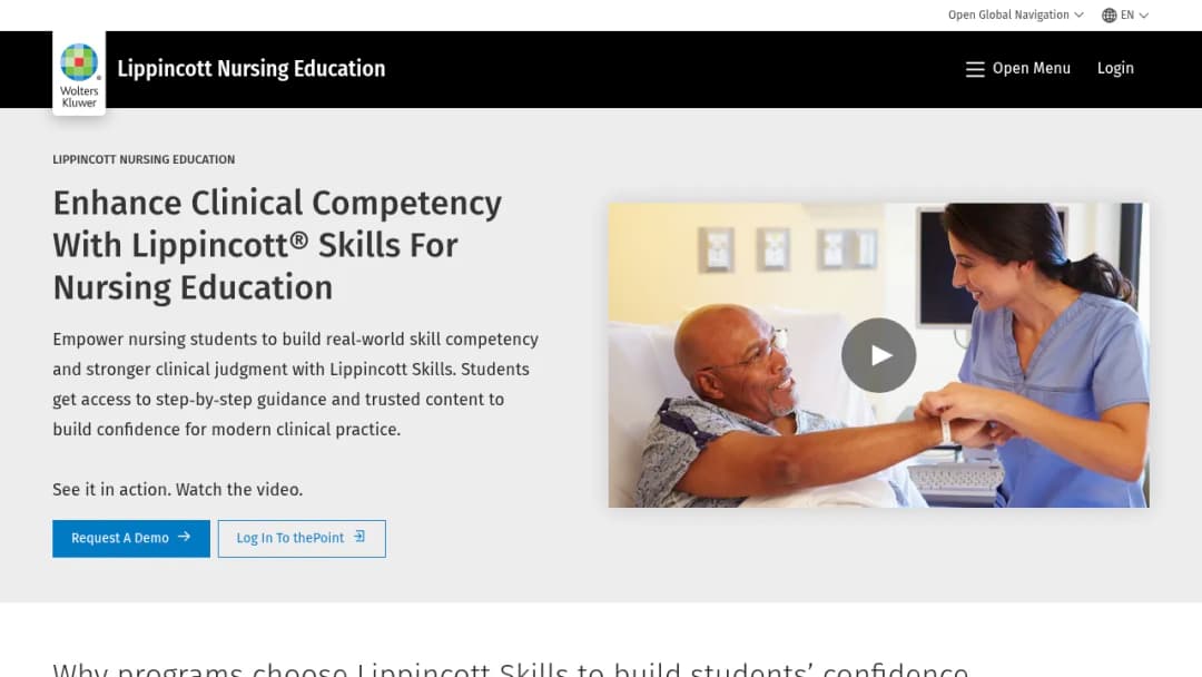 Wolters Kluwer Lippincott® Skills for Nursing Education screenshot