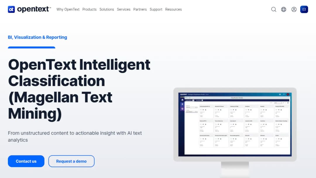 OpenText Intelligent Classification screenshot