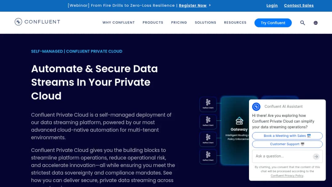 Confluent Private Cloud screenshot