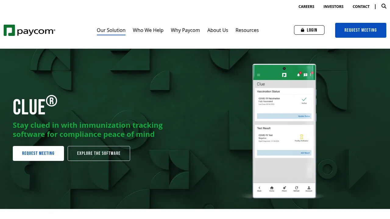 Paycom Clue® screenshot
