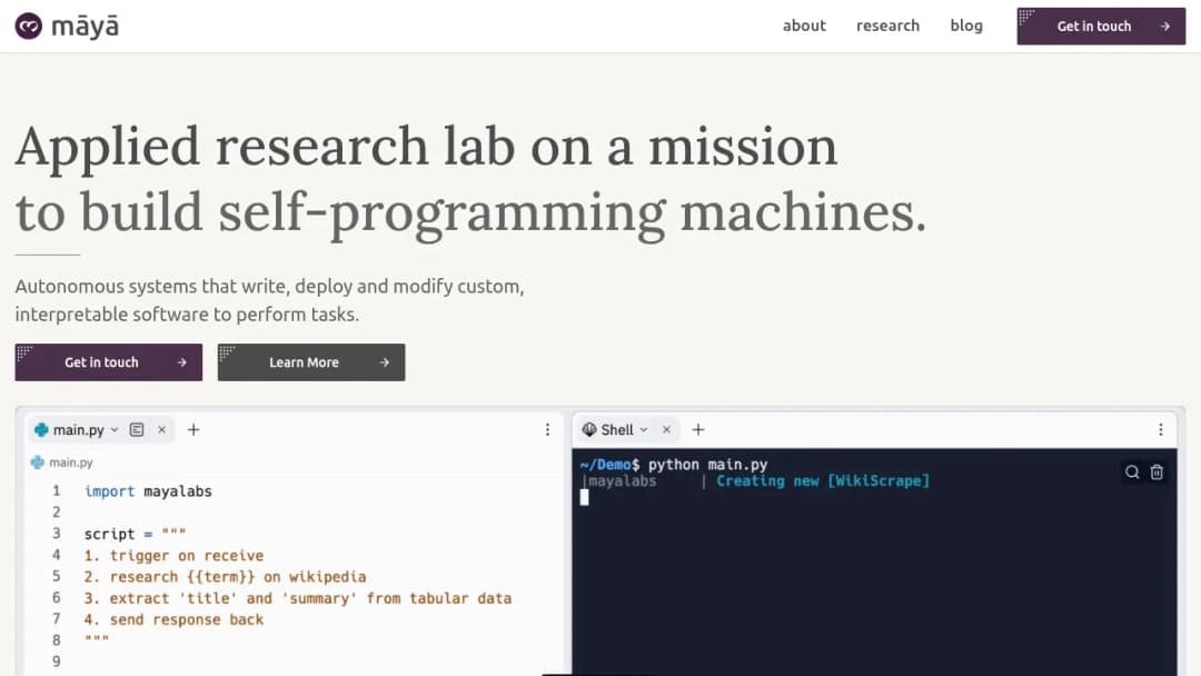 Maya Labs screenshot