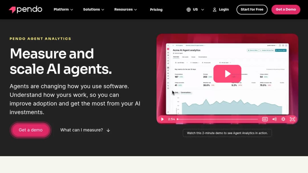 Pendo Agent Analytics screenshot