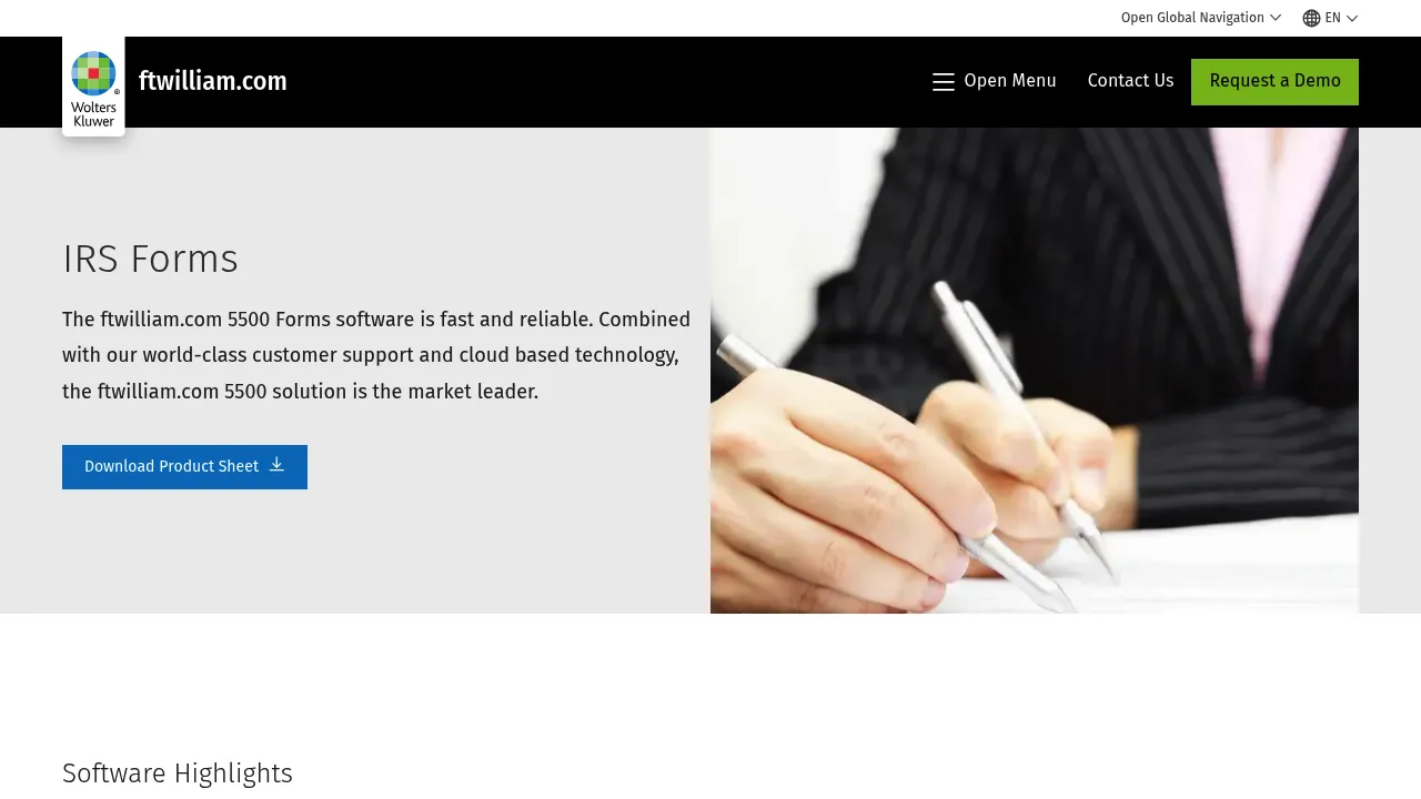 Wolters Kluwer IRS Forms screenshot