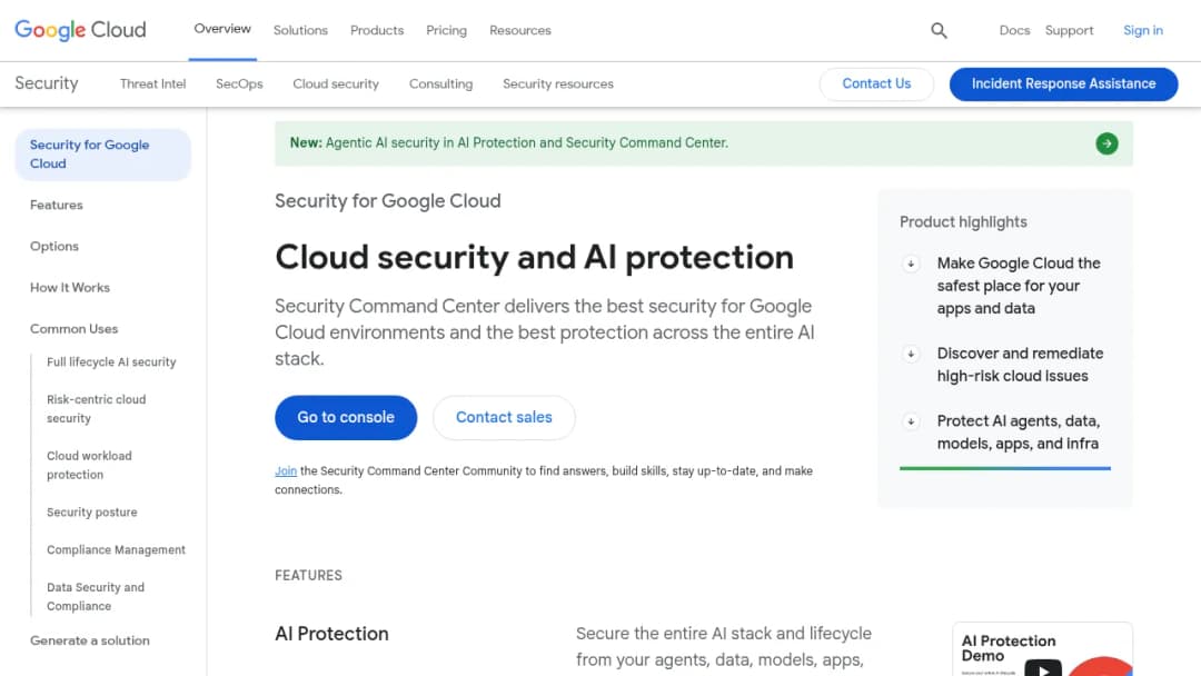 Google Cloud Security Command Center (SCC) screenshot