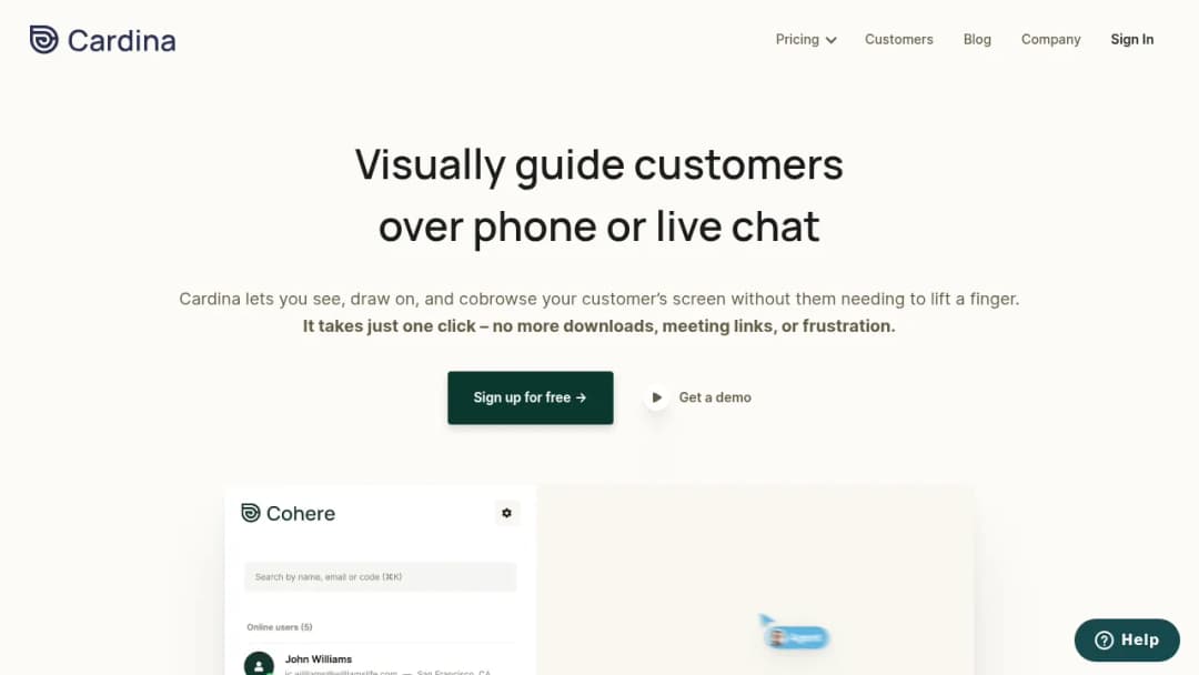 Cohere.io screenshot