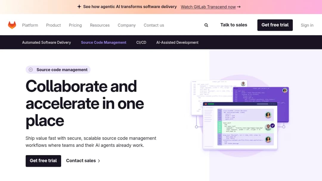 GitLab Source Code Management screenshot