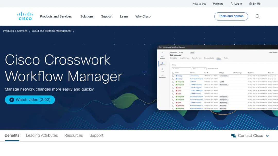 Cisco Crosswork Workflow Manager screenshot