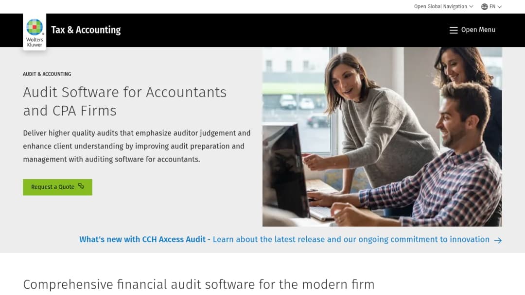Wolters Kluwer Accounting & audit solutions screenshot